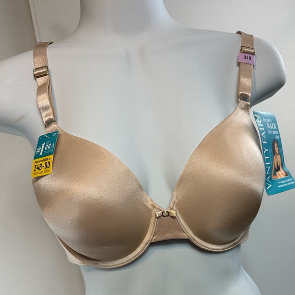 34D Vanity Fair Underwire Bra -Beauty back smoothing, 4 way stretch, light beige - Picture 1 of 8